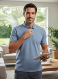 Men’s Light Blue Solid Polo T-Shirt – Premium Casual Cotton Polo