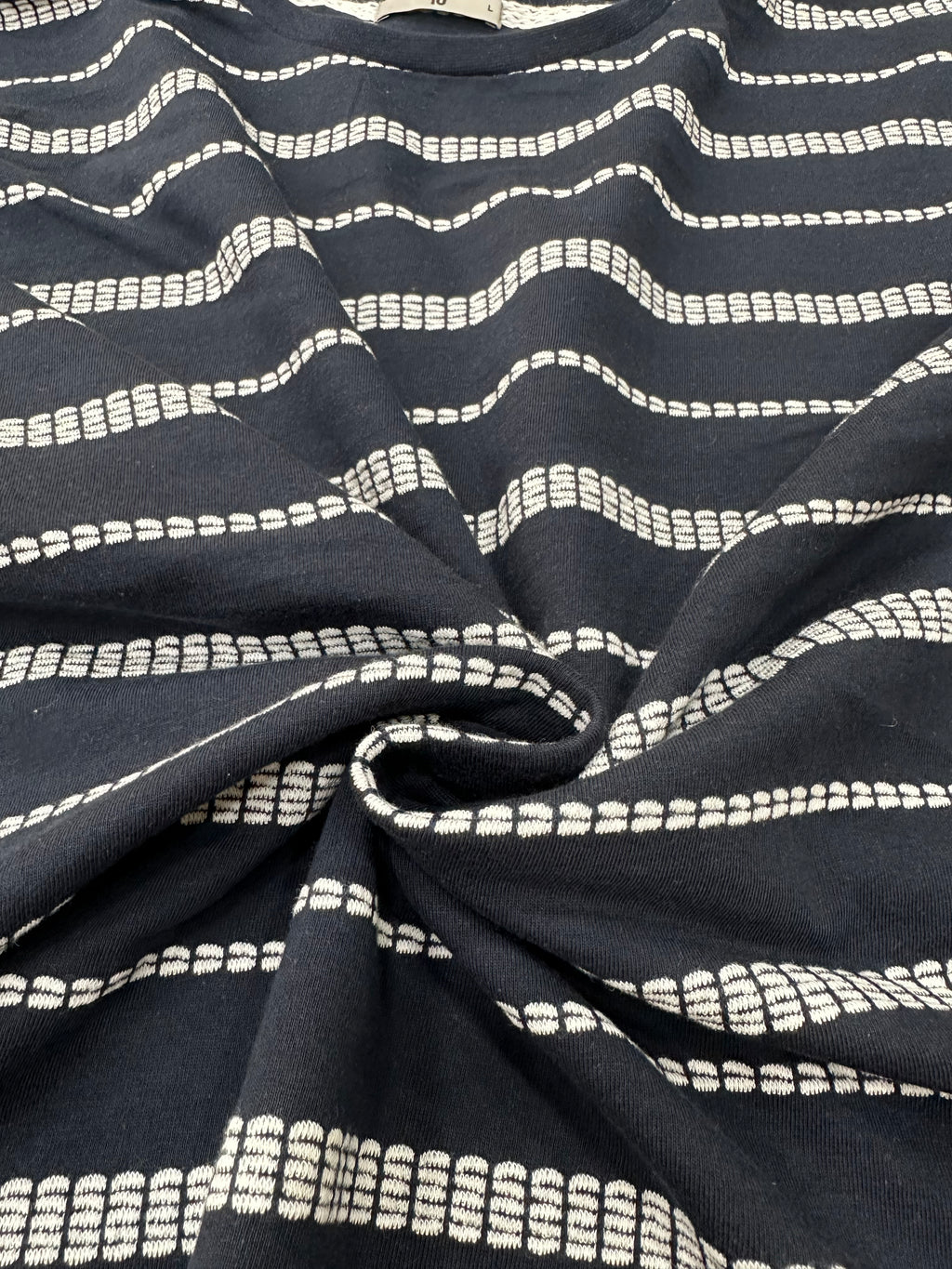 Men’s Round neck Dark Blue Horizontal Stripe T-Shirt – Premium Cotton Casual Tee