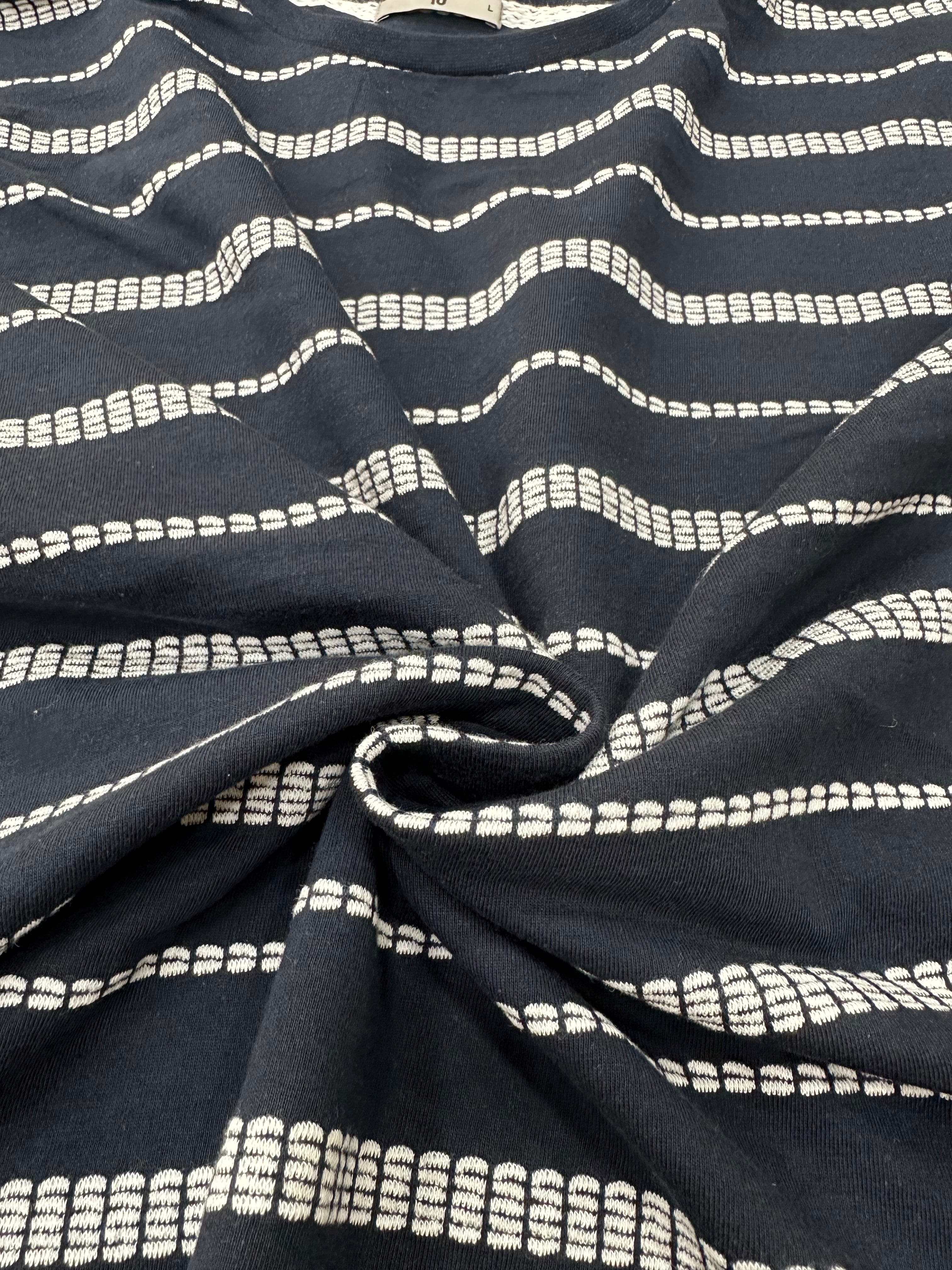 Men’s Round neck Dark Blue Horizontal Stripe T-Shirt – Premium Cotton Casual Tee