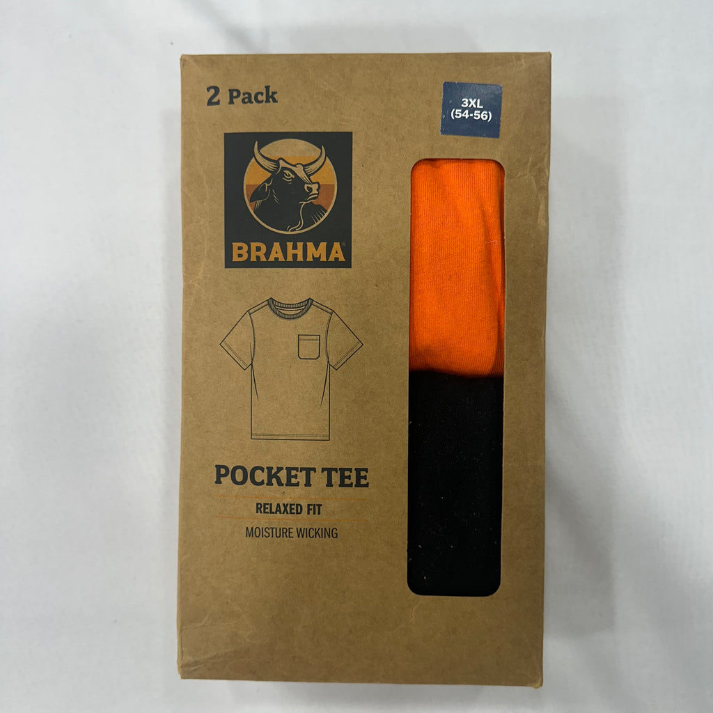 Men’s Bamboo Cotton Pocket T-Shirt – Ultra Soft Breathable Tee (Orange)