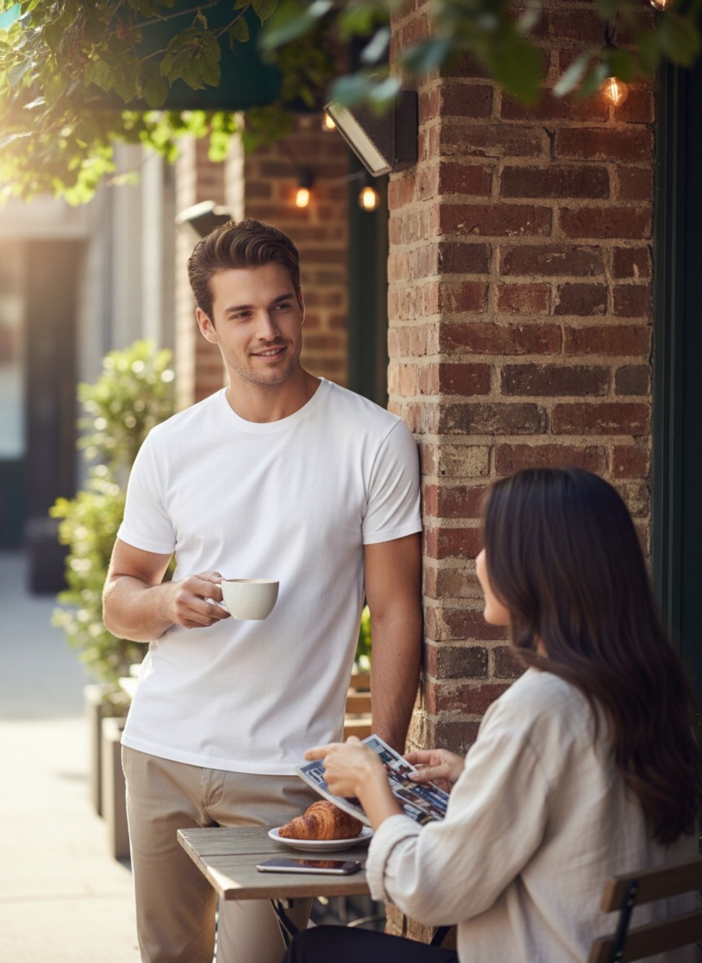 Men’s Bamboo White Cotton Pocket T-Shirt – Premium Soft Breathable Tee