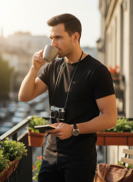 Men’s Bamboo Cotton Pocket T-Shirt – Premium Soft Breathable Tee