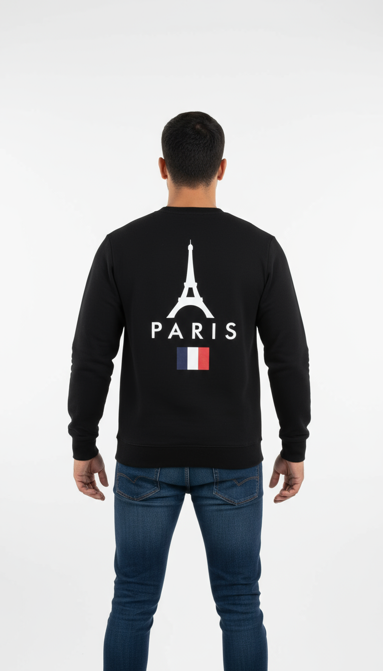 Sweatshirt - Black Paris1