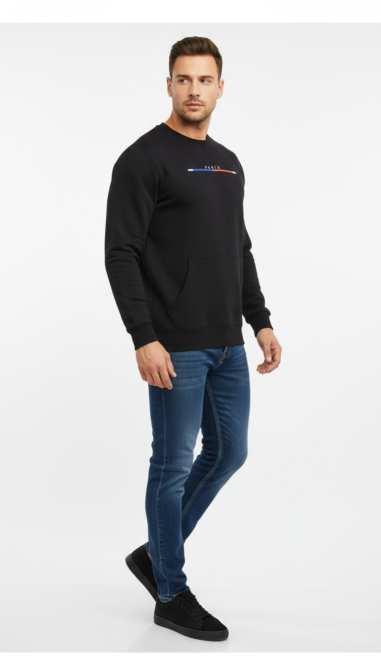 Sweatshirt - Black Paris1