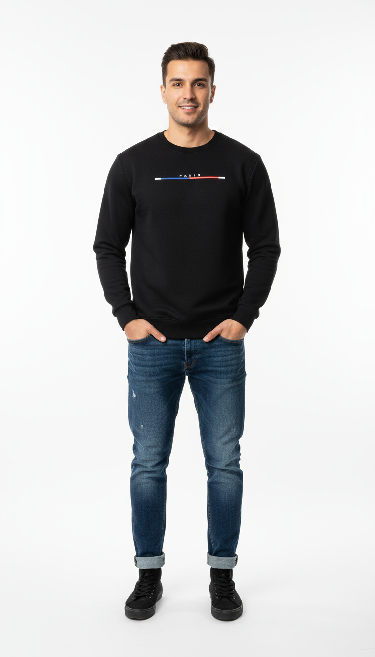 Sweatshirt - Black Paris1