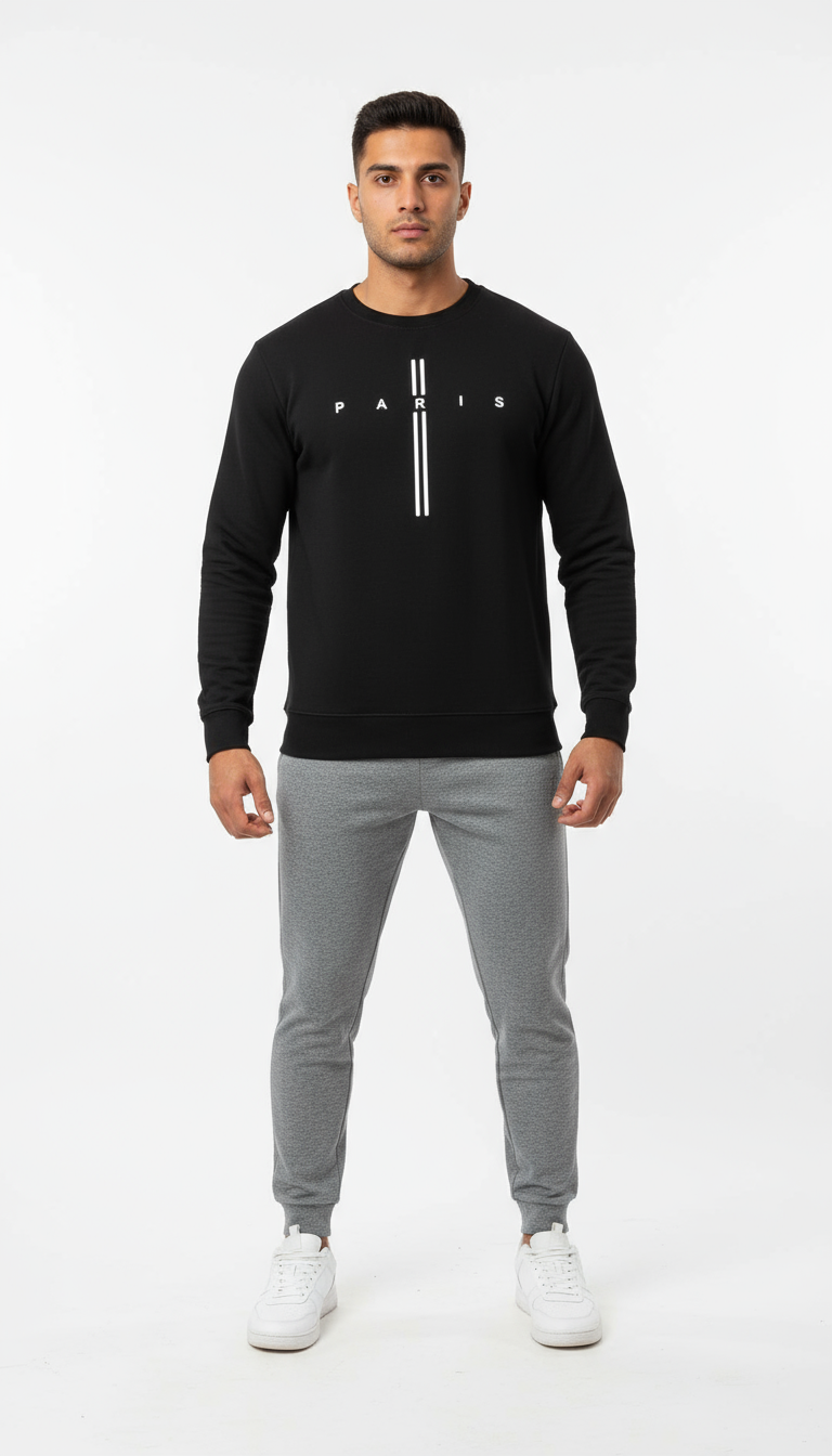 Sweatshirt - Black Paris2