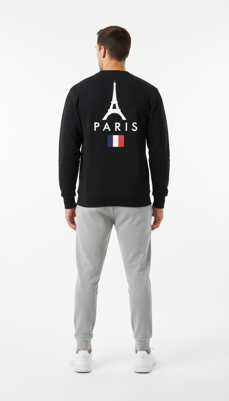 Sweatshirt - Black Paris2
