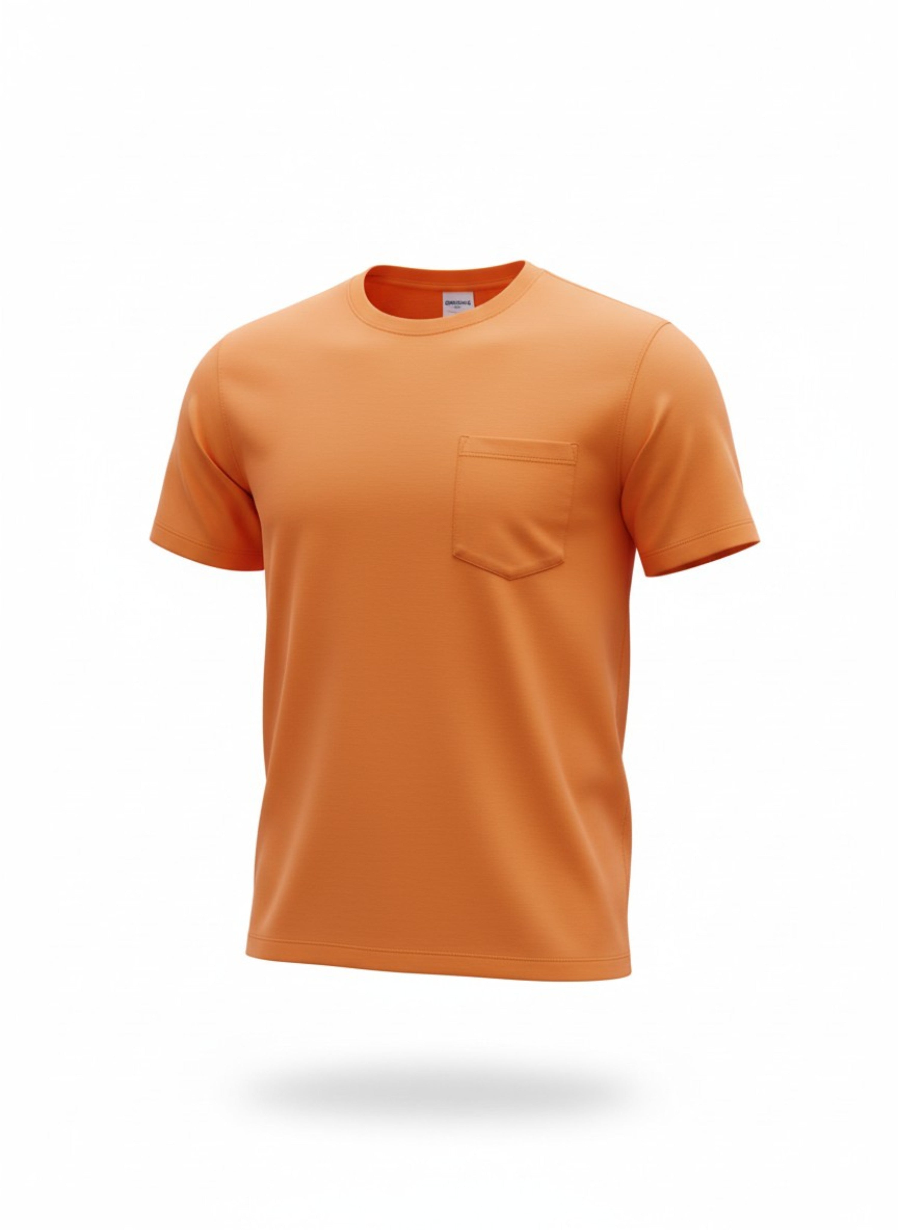 Men’s Bamboo Cotton Pocket T-Shirt – Ultra Soft Breathable Tee (Orange)