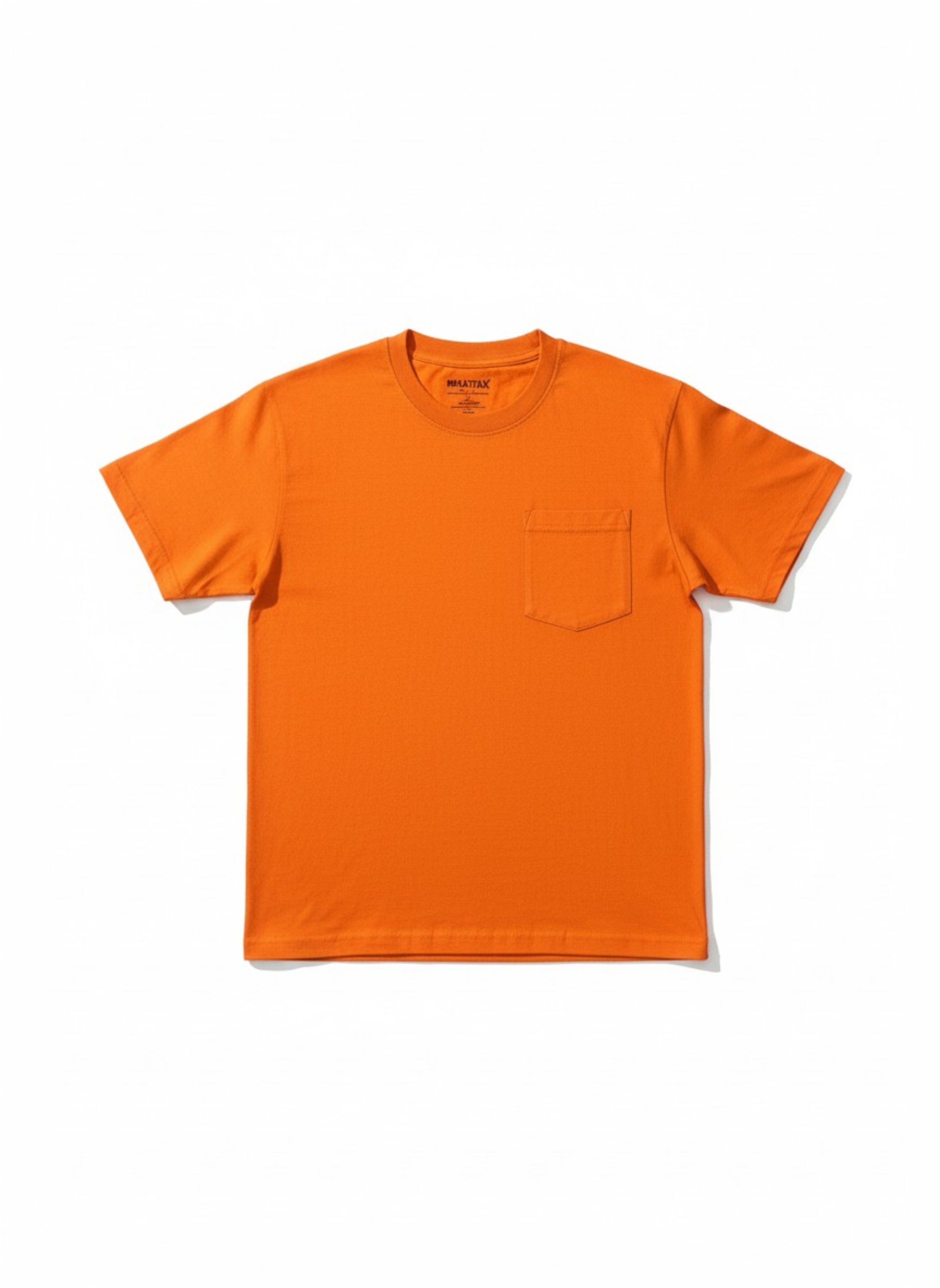 Men’s Bamboo Cotton Pocket T-Shirt – Ultra Soft Breathable Tee (Orange)