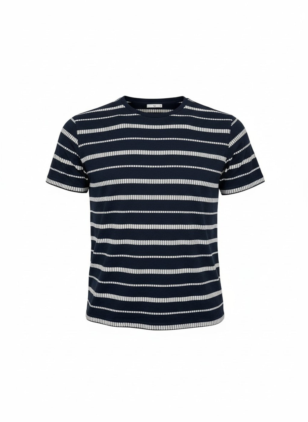 Men’s Round neck Dark Blue Horizontal Stripe T-Shirt – Premium Cotton Casual Tee