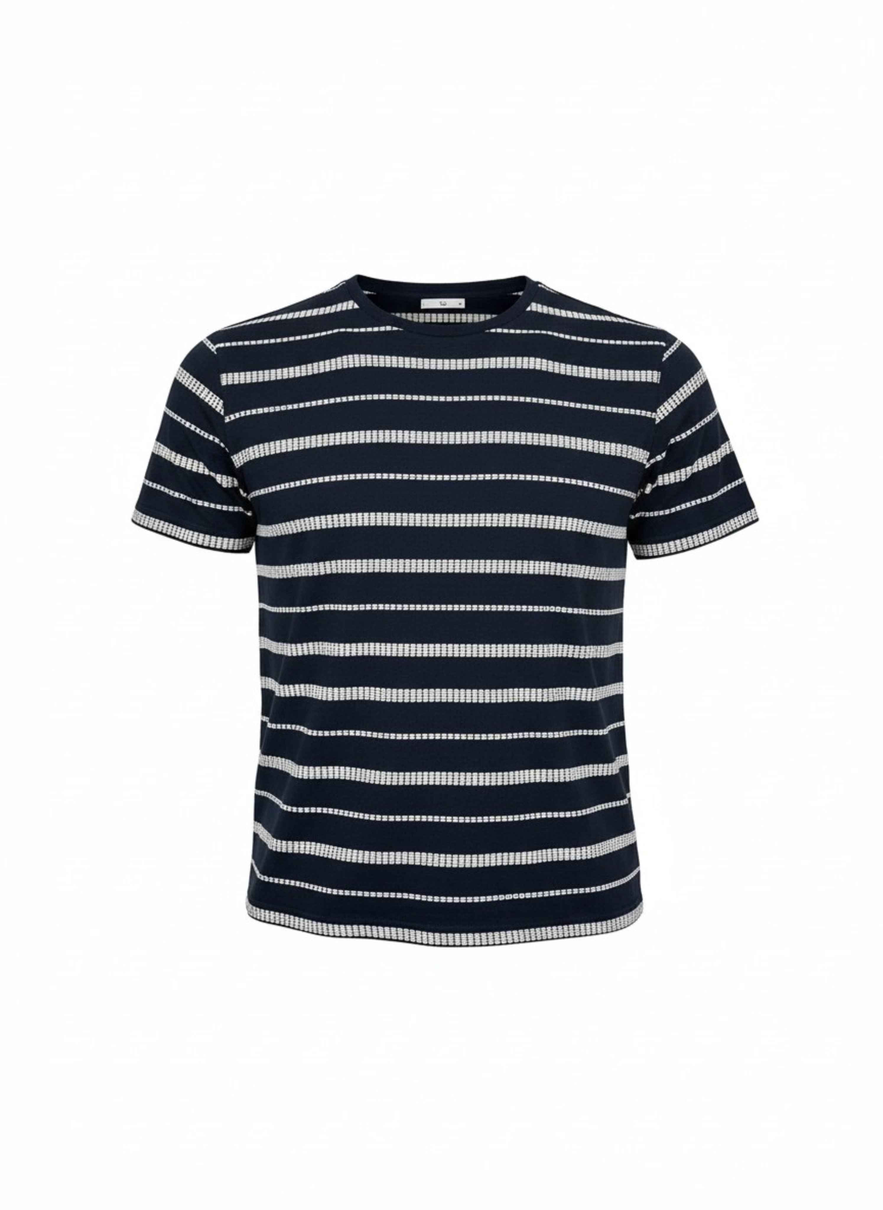 Men’s Round neck Dark Blue Horizontal Stripe T-Shirt – Premium Cotton Casual Tee